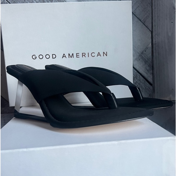 GOOD AMERICAN NEW CINDER F*CKING -RELLA  THONG WEDGE - Picture 12 of 16